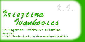 krisztina ivankovics business card